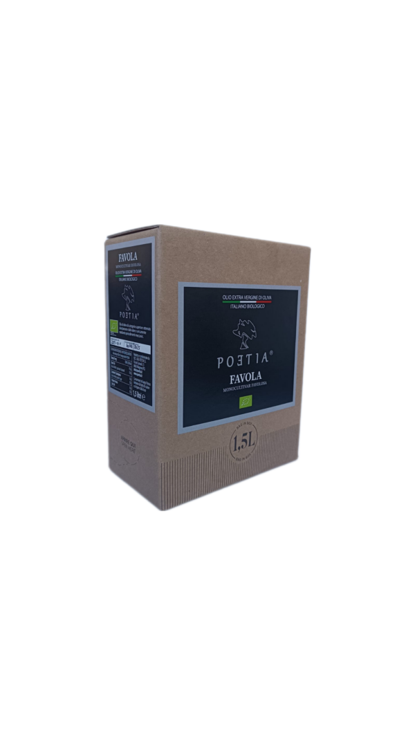 Bag in box olio extravergine di oliva, biologico, estratto a freddo - Favola - ml 1500 nuovo raccolto 2024
